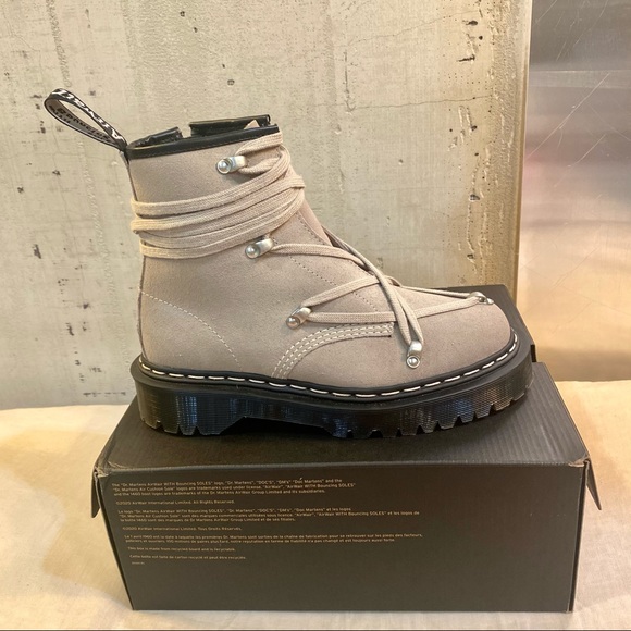 RICK OWENS FOR DOC MARTENS SS21 “PHLEGETHON” 1460 BEX PENTAGRAM LACE-UP BOOTS - Picture 3 of 13